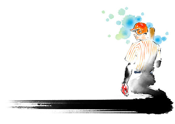 PSD 남자 일러스트 캘리그라피 붓터치 한명 상반신 성인 야구 야구방망이 타자 야구선수 국내일러스트 1 운동선수 사람 구기 야구용품 파일형식