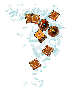 PSD 음식 일러스트 캘리그라피 발렌타인데이 사람없음 초콜릿 국내일러스트 데이이벤트 디저트 파일형식