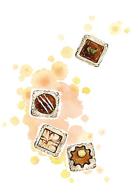 PSD 음식 일러스트 캘리그라피 발렌타인데이 사람없음 초콜릿 국내일러스트 데이이벤트 디저트 파일형식