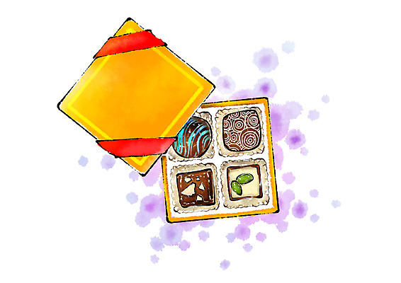 PSD 음식 일러스트 포장 캘리그라피 발렌타인데이 사람없음 선물상자 초콜릿 국내일러스트 데이이벤트 디저트 선물 상자 파일형식