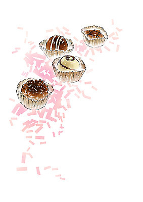 PSD 음식 일러스트 포장 캘리그라피 발렌타인데이 사람없음 초콜릿 국내일러스트 데이이벤트 디저트 파일형식