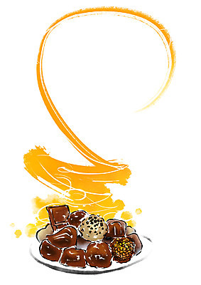 PSD 접시 음식 일러스트 캘리그라피 붓터치 발렌타인데이 사람없음 초콜릿 국내일러스트 식기 데이이벤트 디저트 파일형식