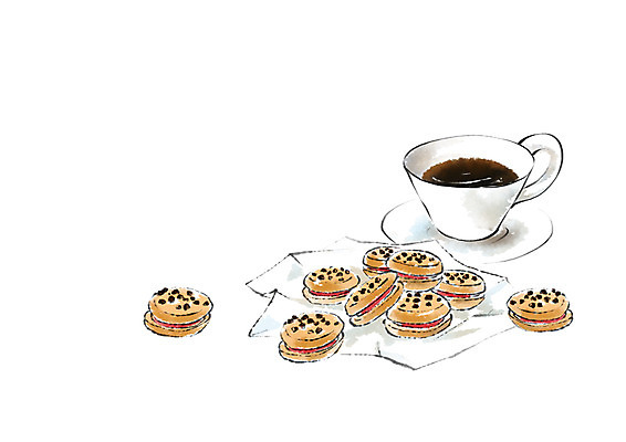 PSD 커피 음식 일러스트 캘리그라피 사람없음 쿠키 커피잔 국내일러스트 음료 디저트 잔 파일형식