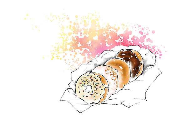 PSD 음식 빵 일러스트 캘리그라피 사람없음 도넛 국내일러스트 디저트 파일형식