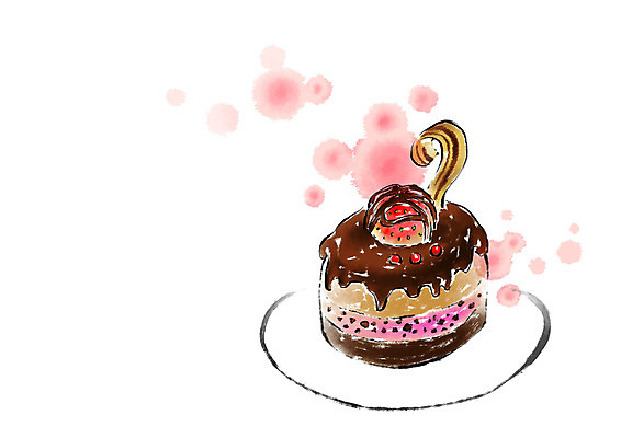 PSD 접시 음식 일러스트 캘리그라피 사람없음 케이크 국내일러스트 식기 디저트 파일형식