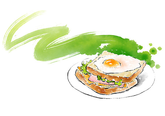 PSD 접시 음식 일러스트 캘리그라피 붓터치 샌드위치 사람없음 계란프라이 국내일러스트 식기 계란요리 파일형식