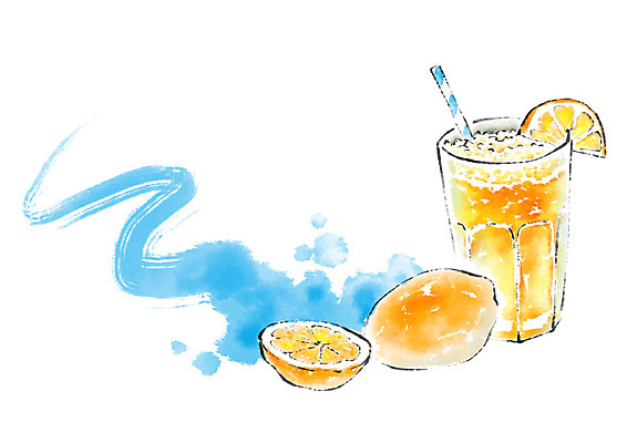 PSD 음식 오렌지 일러스트 캘리그라피 붓터치 잔 빨대 사람없음 오렌지주스 국내일러스트 식기 과일 과일주스 파일형식