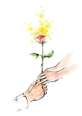 PSD 손 커플 프로포즈 일러스트 캘리그라피 들기 손짓 두명 신체부위 장미 국내일러스트 꽃 관계 모션 사람 파일형식