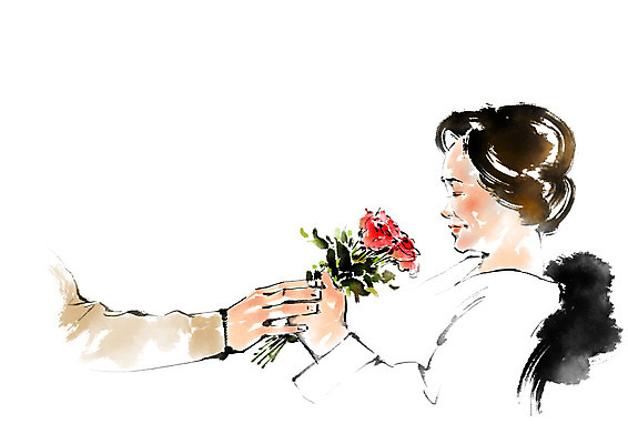 PSD 여자 꽃다발 일러스트 캘리그라피 성인 두명 국내일러스트 꽃 사람 파일형식