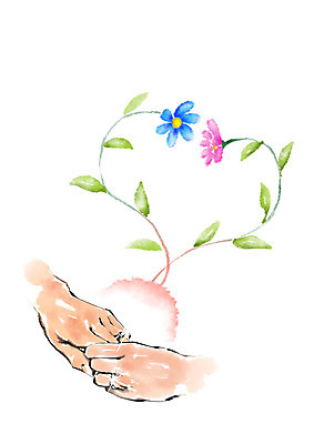 PSD 손 커플 꽃 프로포즈 일러스트 캘리그라피 손짓 두명 신체부위 손잡기 하트 반지 커플반지 국내일러스트 모양 식물 장신구 관계 모션 사람 파일형식