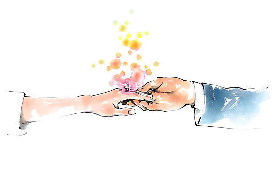 PSD 손 커플 프로포즈 일러스트 캘리그라피 손짓 두명 신체부위 손잡기 반지 국내일러스트 장신구 관계 모션 사람 파일형식