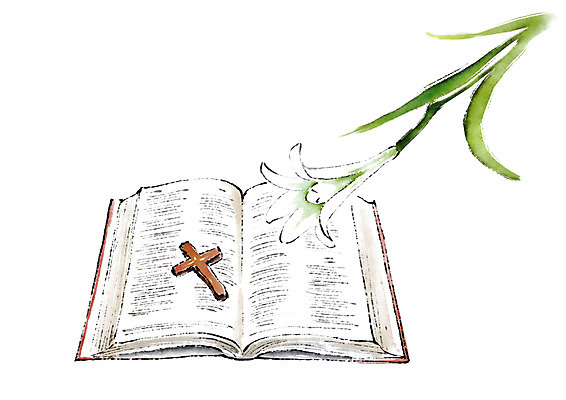 PSD 꽃 기독교 십자가 일러스트 캘리그라피 기독교용품 사람없음 성경 펼침 백합 국내일러스트 식물 종교 종교용품 모션 파일형식