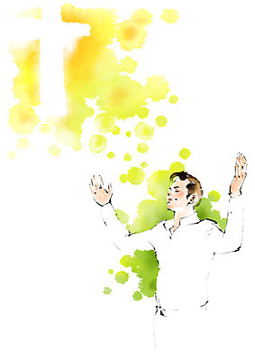 PSD 남자 기독교 십자가 일러스트 캘리그라피 한명 성인 손들기 눈감음 기도 번짐 국내일러스트 1 종교 모션 사람 파일형식 효과