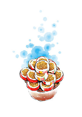 PSD 한국전통 접시 한식 일러스트 캘리그라피 사람없음 과자 전통음식 국내일러스트 전통 식기 음식 디저트 한국 파일형식