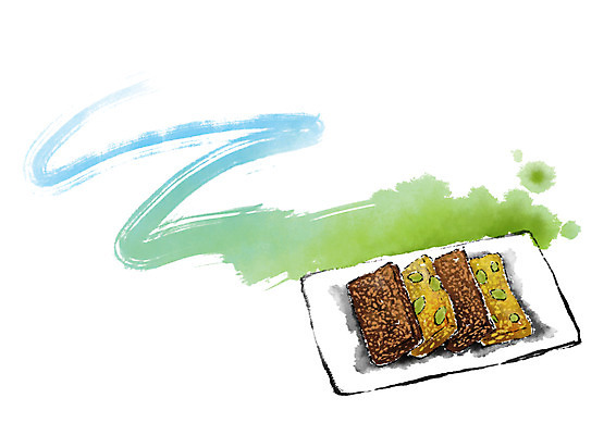 PSD 한국전통 접시 한식 일러스트 캘리그라피 사람없음 전통음식 강정 국내일러스트 전통 식기 음식 한국 과자 파일형식