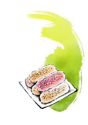 PSD 한국전통 접시 한식 일러스트 캘리그라피 사람없음 전통음식 한과 전통다과 국내일러스트 전통 식기 음식 디저트 한국 다과 파일형식