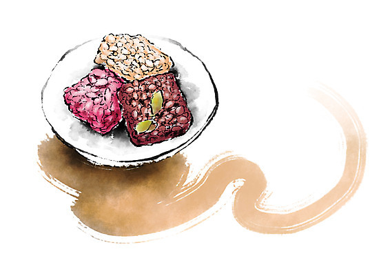 PSD 한국전통 접시 한식 일러스트 캘리그라피 사람없음 전통음식 한과 전통다과 국내일러스트 전통 식기 음식 디저트 한국 다과 파일형식