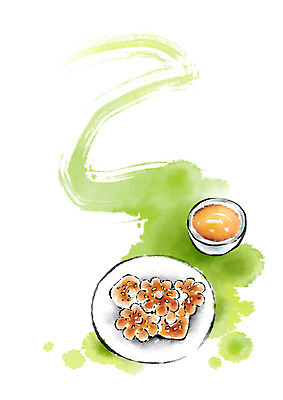 PSD 한국전통 접시 한식 일러스트 캘리그라피 사람없음 전통음식 화과자 국내일러스트 전통 식기 음식 한국 과자 파일형식