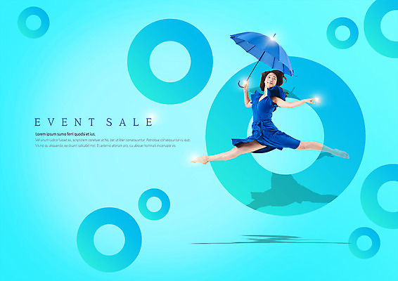 전신 PSD 편집 편집이미지 여자 우산 한명 이벤트 20대 성인 세일 점프 한국인 춤 원형 이미지편집 도형 1 모션 문화예술 사람 동양인 청년 파일형식