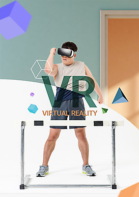 전신 PSD 편집 편집이미지 남자 다이어트 한명 서기 30대 운동 비만 3D안경 가상현실 4차산업 VR기기 이미지편집 1 산업 안경 모션 건강 사람 장년 기계 몸매 파일형식