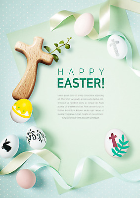 PSD 편집 편집이미지 리본 기독교 종이 십자가 종교용품 나뭇잎 기독교용품 사람없음 부활절계란 이미지편집 종교 잎 부활절 계란 파일형식