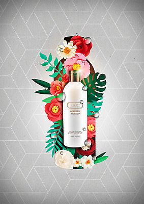 PSD 편집 편집이미지 꽃 사람없음 뷰티 화장품 물방울 스킨케어 이미지편집 식물 파일형식