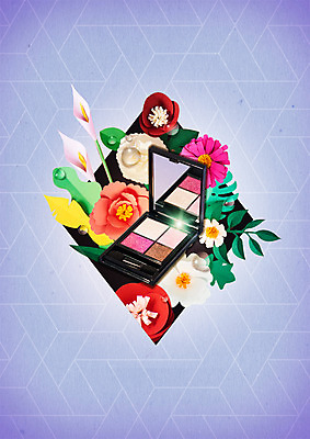 PSD 편집 편집이미지 꽃 사람없음 화장 뷰티 화장품 물방울 스킨케어 아이섀도 이미지편집 식물 파일형식