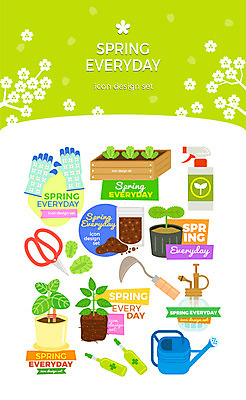 식물 아이콘 화분 장갑 가위 사람없음 세트 흙 봄 물뿌리개 분무기 모종 호미 2D아이콘 AI파일 잡화 계절 문구용품 농기구 파일형식 벡터
