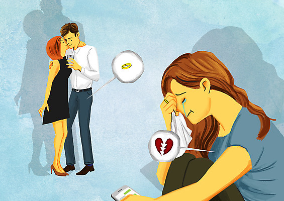 전신 PSD 부부 여자 남자 일러스트 키스 상반신 성인 세명 슬픔 하트 눈물 불륜 이혼 국내일러스트 모양 커플 감정 사람 애정표현 파일형식