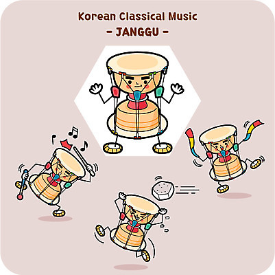 캐릭터 한국전통 악기 일러스트 국악기 사람없음 돌_바위 장구 장구채 일러캐릭터 AI파일 전통 음악 타악기 한국 국악 파일형식 벡터