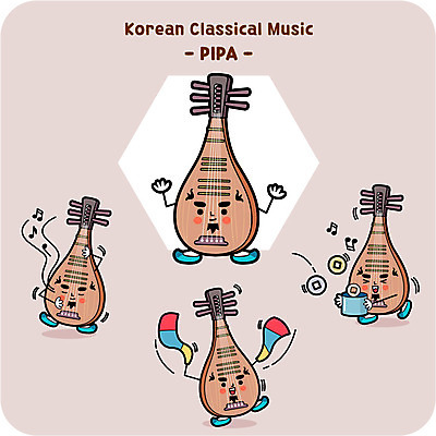 캐릭터 악기 돈 연주 일러스트 국악기 사람없음 전통무용 비파 일러캐릭터 AI파일 전통 음악 현악기 국악 춤 재산 파일형식 벡터 중국악기