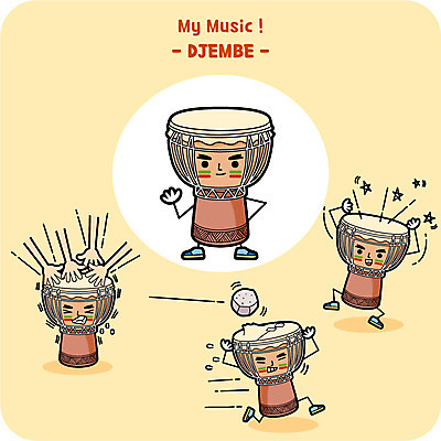캐릭터 손 악기 연주 일러스트 사람없음 돌_바위 찢어짐 젬베 치기 일러캐릭터 AI파일 음악 모션 신체부위 파일형식 벡터