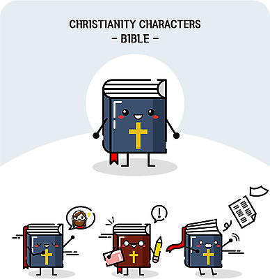 캐릭터 종교 일러스트 사람없음 성경 기도 하나님 종교캐릭터 일러캐릭터 AI파일 종교용품 신_종교 파일형식 벡터