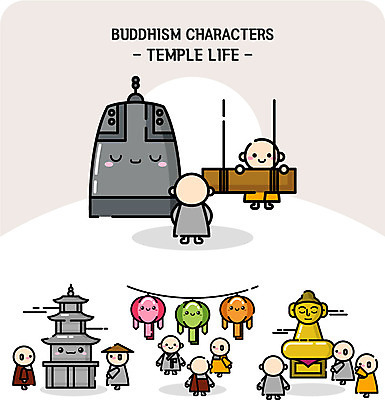 캐릭터 남자 종교 불교 일러스트 여러명 성인 사람없음 등불 석탑 승려 불상 종교캐릭터 제야의종 불교캐릭터 일러캐릭터 AI파일 다수 조명 사람 탑 성직자 파일형식 벡터