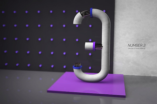 PSD 편집이미지 문자 3 타이포그라피 사람없음 숫자 3D소스 3D 디지털합성 파이프 편집3D 파일형식