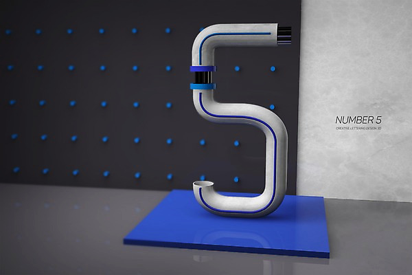 PSD 편집이미지 문자 타이포그라피 사람없음 숫자 3D소스 3D 디지털합성 파이프 5 편집3D 파일형식