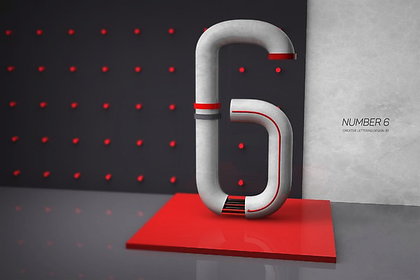 PSD 편집이미지 문자 타이포그라피 사람없음 숫자 3D소스 3D 6 디지털합성 파이프 편집3D 파일형식