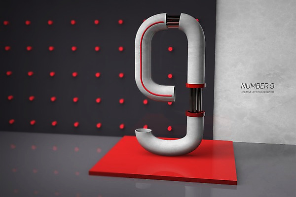 PSD 편집이미지 문자 타이포그라피 사람없음 숫자 3D소스 3D 9 디지털합성 파이프 편집3D 파일형식