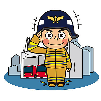 전신 직업 남자 일러스트 한명 서기 성인 소방관 구조원 경례 소방차 119 소방서 국내일러스트 AI파일 1 모션 자동차 사람 인사 소방 전화번호 파일형식 벡터