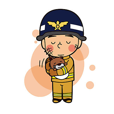 전신 직업 한마리 남자 일러스트 안기 한명 서기 성인 강아지 소방관 구조원 119 국내일러스트 AI파일 1 모션 사람 반려동물 개 소방 전화번호 파일형식 벡터