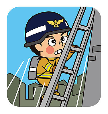 전신 직업 남자 일러스트 사다리 한명 성인 건물 소방관 구조원 119 국내일러스트 AI파일 1 건축물 사람 도구 소방 전화번호 파일형식 벡터