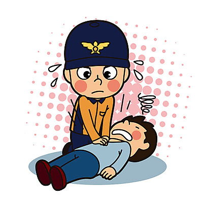 전신 직업 남자 일러스트 성인 두명 환자 소방관 구조원 119 심폐소생술 인명구조 국내일러스트 AI파일 의학 사람 소방 전화번호 파일형식 벡터