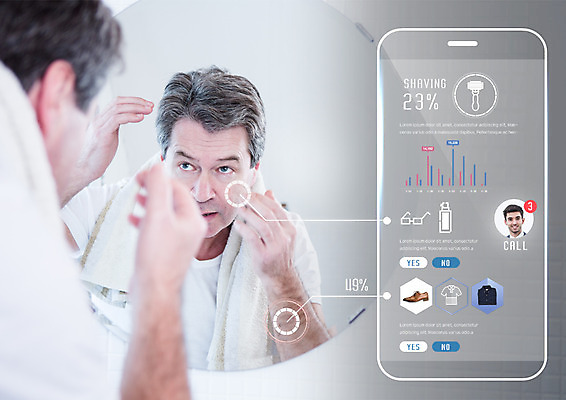 PSD 서양인 편집 편집이미지 남자 맨라이프 중년 그래프 스마트라이프 상반신 성인 두명 스마트폰 수건 뷰티 거울 백발 스마트 광고편집 성인남자만 이미지편집 외국인 라이프스타일 헤어스타일 컨셉 사람 핸드폰 스마트기기 위생용품 남자만 성인만 파일형식