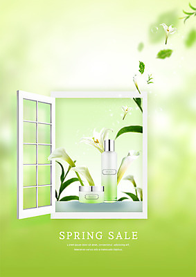 PSD 편집 편집이미지 꽃 창문 이벤트 사람없음 뷰티 세일 봄 화장품 백합 광고편집 스킨케어 스킨로션 이미지편집 식물 계절 파일형식