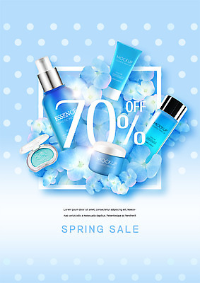 PSD 편집 편집이미지 이벤트 사람없음 뷰티 세일 봄 화장품 수국 광고편집 아이섀도 스킨로션 에센스 이미지편집 계절 꽃 파일형식