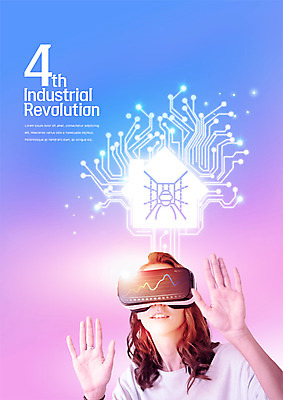 PSD 서양인 외국인 편집 편집이미지 여자 스마트라이프 한명 상반신 20대 성인 회로판 스마트 광고편집 3D안경 가상현실 집모양 오큘러스 4차산업 VR기기 이미지편집 모양 1 라이프스타일 산업 안경 컨셉 사람 인종 청년 기계 파일형식