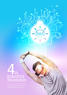 PSD 서양인 편집 편집이미지 남자 스마트라이프 한명 상반신 20대 성인 스트레칭 회로판 스마트 광고편집 3D안경 가상현실 오큘러스 4차산업 VR기기 이미지편집 외국인 1 라이프스타일 산업 안경 컨셉 사람 청년 운동 기계 파일형식