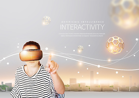 PSD 서양인 외국인 편집 편집이미지 여자 스마트라이프 한명 빌딩 상반신 20대 성인 터치 스마트 광고편집 3D안경 가상현실 오큘러스 4차산업 VR기기 이미지편집 1 라이프스타일 산업 안경 컨셉 사람 인종 청년 건물 기계 파일형식