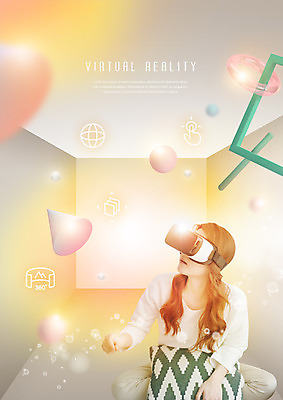 PSD 편집 편집이미지 응시 여자 쿠션 스마트라이프 한명 앉기 20대 성인 스마트 광고편집 3D안경 가상현실 오큘러스 4차산업 VR기기 이미지편집 1 라이프스타일 시선 산업 안경 컨셉 모션 사람 청년 기계 파일형식