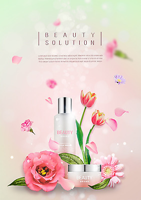 PSD 편집 편집이미지 꽃잎 사람없음 뷰티 화장품 튤립 카네이션 광고편집 스킨케어 이미지편집 꽃 파일형식